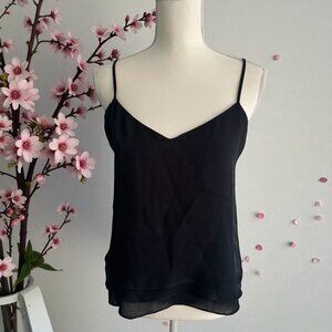 PARKER Womens Layered Black Tank Top Size Large